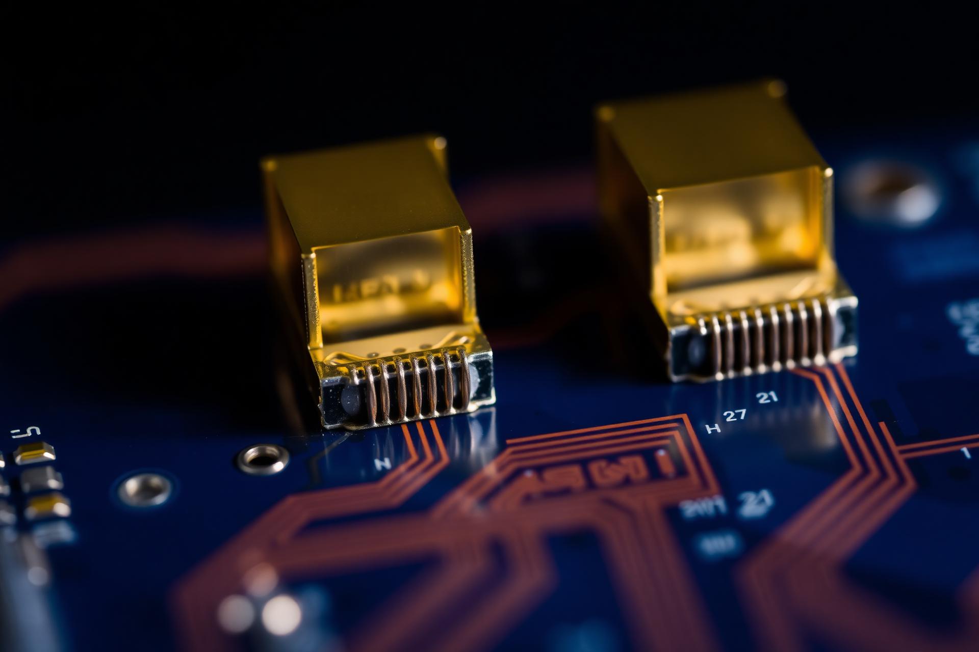 Macro view of a printed circuit board